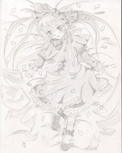 Rating: Safe Score: 0 Tags: 1girl capelet cherry_blossoms crescent dress flower greyscale hat image long_hair long_sleeves looking_at_viewer monochrome patchouli_knowledge petals rose_petals shinku solo traditional_media very_long_hair User: admin