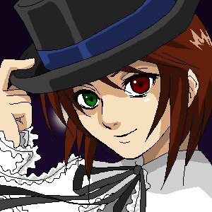 Rating: Safe Score: 0 Tags: 1girl brown_hair closed_mouth face green_eyes hat heterochromia image looking_at_viewer red_eyes ribbon simple_background smile solo souseiseki top_hat User: admin