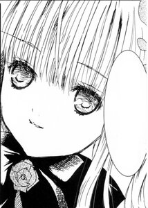 Rating: Safe Score: 0 Tags: 1girl blush close-up face flower image looking_at_viewer monochrome rose shinku simple_background smile solo white_background User: admin