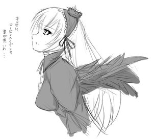 Rating: Safe Score: 0 Tags: 1girl black_wings blush dress feathered_wings hairband image long_hair long_sleeves monochrome ribbon simple_background solo striped suigintou upper_body white_background wings User: admin