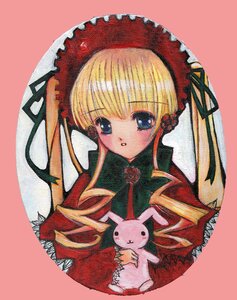 Rating: Safe Score: 0 Tags: 1girl :o auto_tagged bangs blonde_hair blue_eyes blush bonnet bow bowtie dress drill_hair hat image long_hair long_sleeves looking_at_viewer red_dress shinku simple_background solo stuffed_animal traditional_media twin_drills twintails upper_body User: admin