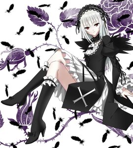 Rating: Safe Score: 0 Tags: 1girl bangs black_feathers black_ribbon black_wings boots dress feathers frills hairband high_heel_boots high_heels image kneehighs lolita_hairband long_hair long_sleeves looking_at_viewer puffy_sleeves red_eyes silver_hair solo suigintou wings User: admin