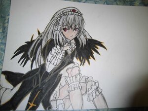 Rating: Safe Score: 0 Tags: 1girl black_dress black_wings closed_mouth dress feathers frilled_sleeves frills hairband image long_hair long_sleeves looking_at_viewer photo red_eyes rose shikishi silver_hair sitting smile solo suigintou traditional_media wings User: admin