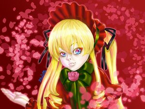 Rating: Safe Score: 0 Tags: 1girl blonde_hair blue_eyes bonnet bow bowtie drill_hair flower green_bow image lips long_hair looking_at_viewer petals pink_flower pink_rose red_capelet red_dress rose rose_petals shinku smile solo twintails User: admin