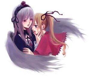 Rating: Safe Score: 0 Tags: 2girls black_ribbon black_wings blonde_hair blush capelet commentary_request flower hair_ribbon hairband hand_on_another's_chin image light_purple_hair lolita_hairband long_hair long_sleeves md5_mismatch multiple_girls no_hat no_headwear pair photoshop_(medium) resolution_mismatch ribbon rose rozen_maiden seta_(pixiv12660898) shinku silver_hair source_larger suigintou twintails white_background wings yuri User: admin