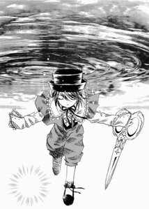Rating: Safe Score: 0 Tags: 1girl closed_eyes full_body greyscale hat image long_sleeves monochrome outstretched_arms pants short_hair solo souseiseki User: admin