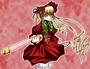 Rating: Safe Score: 0 Tags: 1girl blonde_hair bloomers blue_butterfly blue_eyes bonnet bow bowtie bug butterfly dress drill_hair flower green_bow green_neckwear image insect long_hair long_sleeves looking_at_viewer red_dress shinku solo twin_drills twintails underwear white_bloomers User: admin