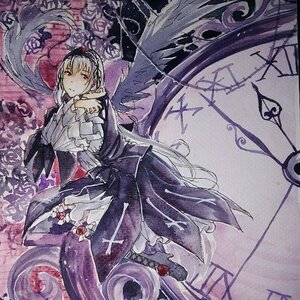 Rating: Safe Score: 0 Tags: 1girl barefoot dress flower frills hairband image long_hair looking_at_viewer rose solo suigintou traditional_media wings User: admin