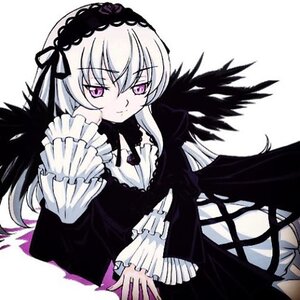 Rating: Safe Score: 0 Tags: 1girl black_wings dress frilled_sleeves frills hairband image lolita_hairband long_hair long_sleeves looking_at_viewer pink_eyes rose silver_hair simple_background solo suigintou white_background wings User: admin