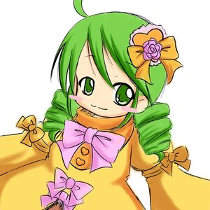 Rating: Safe Score: 0 Tags: 1girl ahoge bow drill_hair flower green_eyes green_hair hair_ornament image kanaria solo twin_drills yellow_bow yellow_dress User: admin