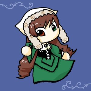 Rating: Safe Score: 0 Tags: 1girl blue_background brown_hair chibi dress frills full_body green_dress green_eyes head_scarf heterochromia image long_hair long_sleeves looking_at_viewer red_eyes simple_background solo standing suiseiseki very_long_hair watering_can User: admin