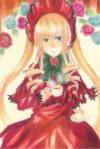 Rating: Safe Score: 0 Tags: 1girl blonde_hair blue_eyes blue_flower blue_rose bonnet bow cup dress drill_hair flower green_bow hat image long_hair long_sleeves looking_at_viewer marker_(medium) pink_flower pink_rose purple_rose red_flower red_rose rose shinku smile solo teacup traditional_media twin_drills yellow_rose User: admin