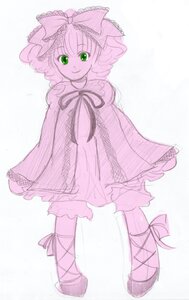 Rating: Safe Score: 0 Tags: 1girl bow cross-laced_footwear dress frills full_body green_eyes hair_bow hina_ichigo hinaichigo image long_sleeves looking_at_viewer pink_bow pink_dress ribbon short_hair smile solo standing striped User: admin