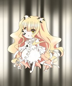 Rating: Safe Score: 0 Tags: 1girl blonde_hair bow curtains dress eyepatch hair_ornament image kirakishou long_hair solo very_long_hair wavy_hair white_dress yellow_eyes User: admin