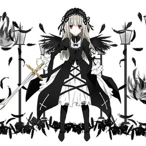 Rating: Safe Score: 0 Tags: 1girl bird black_feathers black_wings dress feathers flower frills hairband image lolita_fashion lolita_hairband long_hair long_sleeves looking_at_viewer monochrome red_eyes ribbon solo suigintou sword weapon wings User: admin