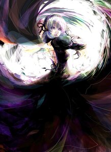 Rating: Safe Score: 0 Tags: 1girl backless_dress backless_outfit black_dress dress image long_hair looking_at_viewer silver_hair solo suigintou wings User: admin