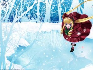 Rating: Safe Score: 0 Tags: 1girl blonde_hair blue_eyes blurry bonnet bow bowtie dress drill_hair image long_hair long_sleeves looking_at_viewer red_dress shinku solo standing twintails User: admin