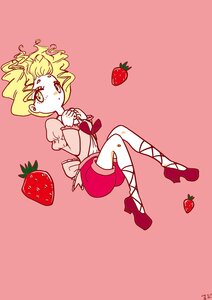 Rating: Safe Score: 0 Tags: apple blonde_hair cherry food fruit full_body high_heels hinaichigo holding_fruit image looking_at_viewer pink_background puffy_short_sleeves puffy_sleeves short_sleeves shorts simple_background solo strawberry tomato watermelon User: admin