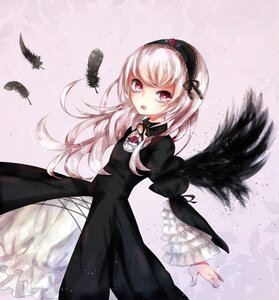 Rating: Safe Score: 0 Tags: 1girl black_dress black_feathers black_wings dress feathered_wings feathers flower frilled_sleeves frills gothic_lolita hairband image juliet_sleeves lolita_fashion lolita_hairband long_hair long_sleeves looking_at_viewer open_mouth pink_eyes puffy_sleeves rose silver_hair solo suigintou wings User: admin