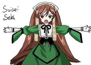 Rating: Safe Score: 0 Tags: 1girl brown_hair dress frills green_dress green_eyes heterochromia image long_hair long_sleeves looking_at_viewer open_mouth outstretched_arms red_eyes ribbon simple_background solo suiseiseki twintails very_long_hair white_background User: admin