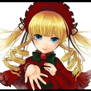 Rating: Safe Score: 0 Tags: 1girl blonde_hair blue_eyes bonnet bow bowtie dress drill_hair flower green_bow image letterboxed long_hair long_sleeves looking_at_viewer rose shinku simple_background solo twin_drills upper_body white_background User: admin