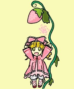 Rating: Safe Score: 0 Tags: 1girl :d blonde_hair bloomers bow dress food frills fruit full_body green_eyes hair_bow hina_ichigo hinaichigo image long_sleeves object_namesake open_mouth pink_bow pink_dress pink_footwear plant simple_background smile solo standing strawberry underwear vines white_bloomers yellow_background User: admin