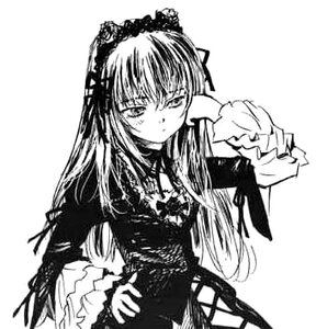 Rating: Safe Score: 0 Tags: 1girl dress frills greyscale image long_hair long_sleeves looking_at_viewer monochrome simple_background solo suigintou upper_body white_background wide_sleeves User: admin