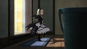 Rating: Safe Score: 0 Tags: 1girl closed_mouth dress frills high_heel_boots image indoors long_hair long_sleeves ribbon solo standing suigintou very_long_hair User: admin