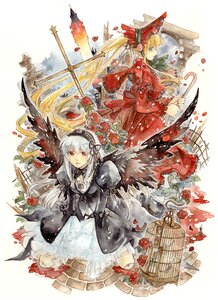 Rating: Safe Score: 0 Tags: 2girls bad_id bad_pixiv_id black_wings blonde_hair blue_eyes bonnet dress drill_hair flower frills hairband image long_hair long_sleeves looking_at_viewer multiple_girls ogiko pair red_eyes red_flower red_rose rose rozen_maiden shinku silver_hair suigintou watercolor_(medium) wings User: admin