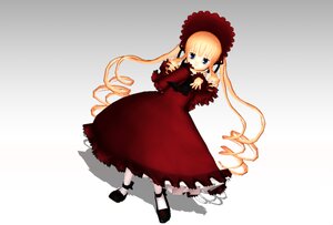 Rating: Safe Score: 0 Tags: 1girl blonde_hair blue_eyes blush bonnet bow dress drill_hair full_body gradient gradient_background image long_hair long_sleeves looking_at_viewer red_dress shinku shoes solo standing twintails very_long_hair User: admin