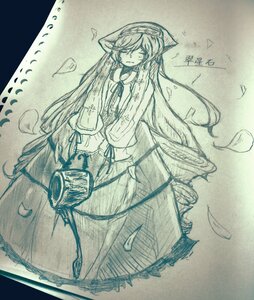 Rating: Safe Score: 0 Tags: 1girl blush image long_hair monochrome sketch skirt solo suiseiseki traditional_media very_long_hair User: admin