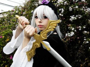 Rating: Safe Score: 0 Tags: 1girl flower holding_sword holding_weapon lips realistic solo suigintou sword upper_body weapon white_hair User: admin