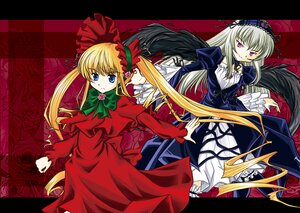 Rating: Safe Score: 0 Tags: 3girls black_wings blonde_hair blue_eyes bow dress flower frills green_bow hairband image long_hair long_sleeves looking_at_viewer multiple_girls red_dress red_flower red_rose rose shinku solo suigintou twintails wings User: admin