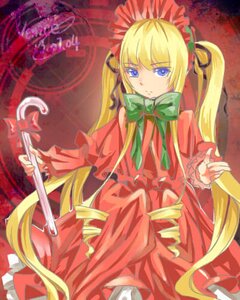 Rating: Safe Score: 0 Tags: 1girl blonde_hair blue_eyes bow bowtie dress green_bow green_neckwear image long_hair long_sleeves looking_at_viewer red_dress shinku solo very_long_hair User: admin