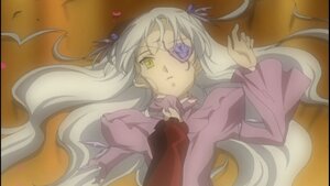 Rating: Safe Score: 0 Tags: 1girl barasuishou dress eyepatch frills image long_hair long_sleeves looking_at_viewer lying on_back pink_dress silver_hair solo upper_body very_long_hair yellow_eyes User: admin