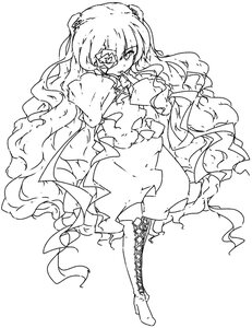 Rating: Safe Score: 0 Tags: 1girl boots bow cross-laced_footwear dress eyepatch full_body greyscale image kirakishou knee_boots lace-up_boots long_hair long_sleeves looking_at_viewer monochrome solo two_side_up very_long_hair wavy_hair User: admin
