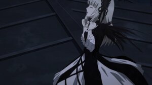 Rating: Safe Score: 0 Tags: 1girl bangs black_wings closed_eyes dress feathered_wings hairband image long_hair long_sleeves monochrome ribbon solo suigintou very_long_hair wings User: admin