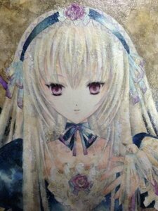 Rating: Safe Score: 0 Tags: 1girl blonde_hair blue_ribbon detached_collar dress flower frills hairband image long_hair looking_at_viewer neck_ribbon ribbon rose solo suigintou traditional_media upper_body User: admin