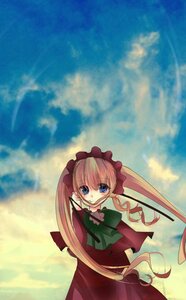 Rating: Safe Score: 0 Tags: 1girl blonde_hair blue_eyes bow bowtie capelet cloud dress image long_hair long_sleeves looking_at_viewer outdoors red_dress shinku sky solo standing twintails very_long_hair User: admin