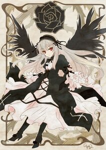 Rating: Safe Score: 0 Tags: 1girl black_dress black_wings boots dress flower frills hairband image juliet_sleeves long_hair long_sleeves looking_at_viewer puffy_sleeves red_eyes ribbon rose solo suigintou traditional_media very_long_hair wings User: admin