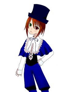 Rating: Safe Score: 0 Tags: 1girl :o blue_dress capelet dress frills green_eyes hat heterochromia image long_sleeves looking_at_viewer red_eyes simple_background solo souseiseki standing top_hat white_background User: admin