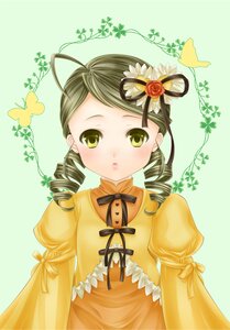 Rating: Safe Score: 0 Tags: 1girl antenna_hair blue_butterfly blush bug butterfly butterfly_hair_ornament commentary_request dress drill_hair flower green_eyes green_hair hair_flower hair_ornament highres image insect kanaria lips long_sleeves megumi_(piyo7piyo9) open_mouth photoshop_(medium) puffy_sleeves pursed_lips ribbon rose rozen_maiden solo twin_drills yellow_dress User: admin