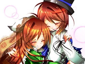 Rating: Safe Score: 0 Tags: 2girls brown_hair closed_eyes dress frills hat image long_sleeves multiple_girls pair short_hair siblings sisters smile souseiseki suiseiseki twins User: admin