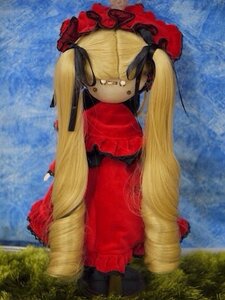 Rating: Safe Score: 0 Tags: 1girl blonde_hair doll dress hair_ribbon long_hair long_sleeves outdoors rain shinku solo standing twintails very_long_hair User: admin