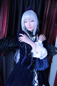 Rating: Safe Score: 0 Tags: 1girl bangs black_feathers black_wings closed_eyes closed_mouth curtains dress feathered_wings feathers frills indoors long_hair long_sleeves solo standing suigintou white_hair wings User: admin