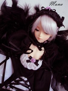 Rating: Safe Score: 0 Tags: 1girl black_dress choker closed_eyes closed_mouth doll dress flower hairband lips puffy_sleeves rose short_hair solo suigintou upper_body white_hair yorha_no._2_type_b User: admin