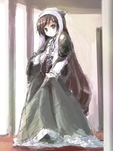 Rating: Safe Score: 0 Tags: 1girl artist_request black_dress brown_hair dress frills heterochromia image long_hair long_sleeves looking_at_viewer photoshop_(medium) rozen_maiden solo standing suiseiseki very_long_hair User: admin