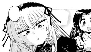 Rating: Safe Score: 0 Tags: 2girls blush dress greyscale hair_ribbon hairband image kakizaki_megu long_hair monochrome multiple_girls open_mouth ribbon solo suigintou upper_body User: admin