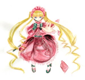 Rating: Safe Score: 0 Tags: 1girl blonde_hair blue_eyes bow dress full_body green_bow image long_hair long_sleeves looking_at_viewer shinku shoes simple_background solo standing twintails very_long_hair white_background white_legwear User: admin