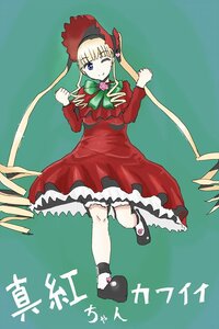Rating: Safe Score: 0 Tags: 1girl ;) black_footwear blonde_hair blue_eyes bonnet bow bowtie dress drill_hair flower full_body green_background green_bow image long_hair long_sleeves one_eye_closed red_dress rose shinku sidelocks simple_background solo standing twin_drills underwear User: admin